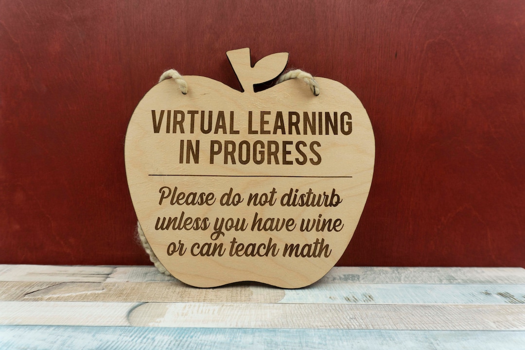 Apple Shaped E-learning in Progress Wood Door Sign - Etsy