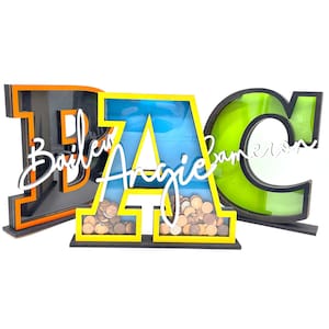 Banco de letras personalizado con nombre - Banco de dinero para niños - Banco con nombre - Colección de dinero para niños - Banco con nombre personalizado - Banco de mesada - Bancos con letras