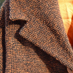 Vintage 1950s Ladies Rust Tweed Raglan Sleeve Coat - Busto 48 pulgadas