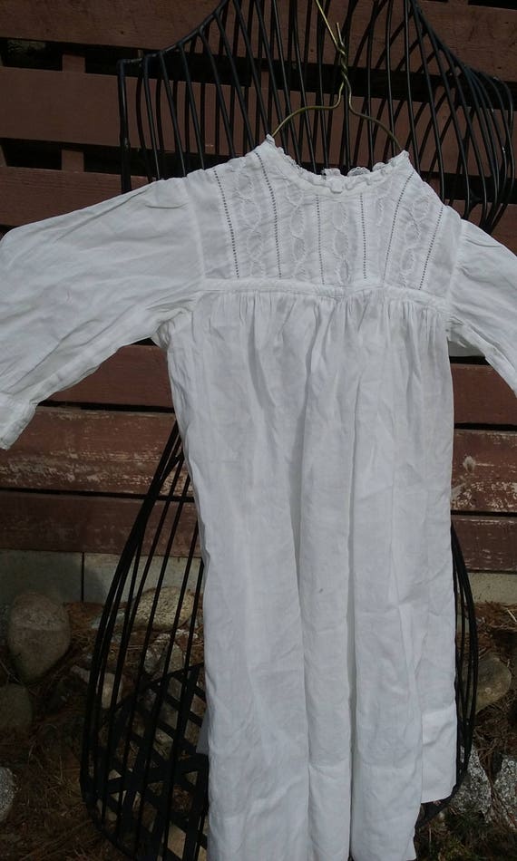 Edwardian Baby White Cotton Gown - Bodice with Dia