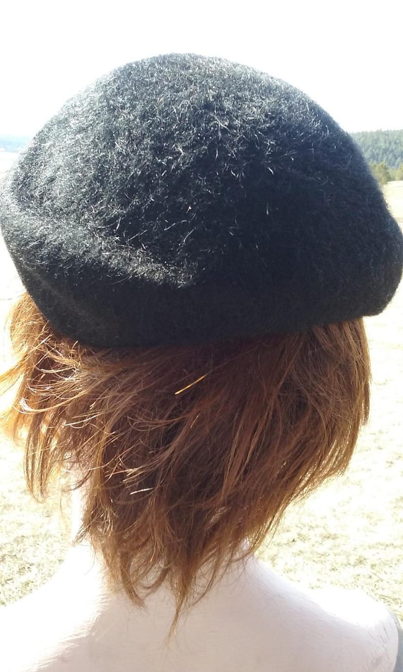 1950s Black Boiled Wool Chapeau