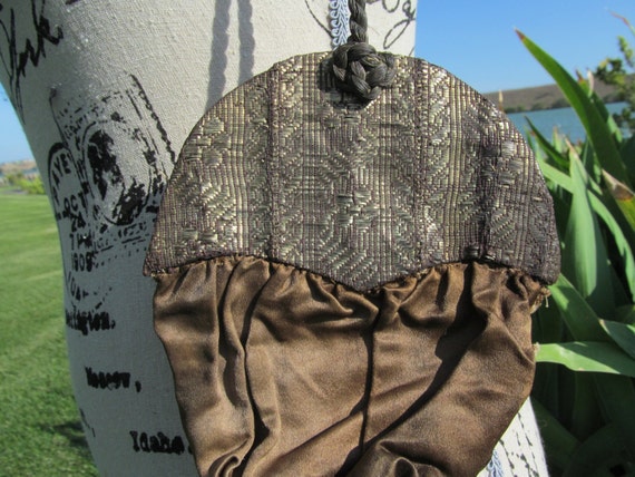 Victorian Small Gold Brocade Pouch