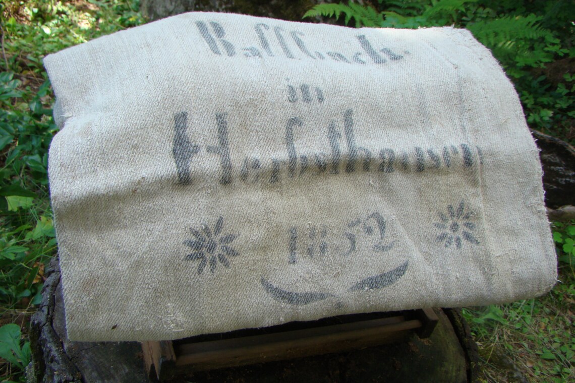 1852 Antique German Grain Sack J Bassbach in Etsy