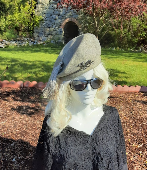 1960s Joni Mitchell Beret with Tassel