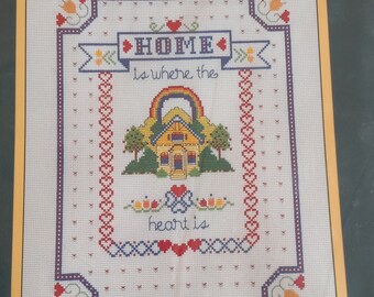 Sunset Rainbow and Hearts Sampler Counted Cross Stitch NIP