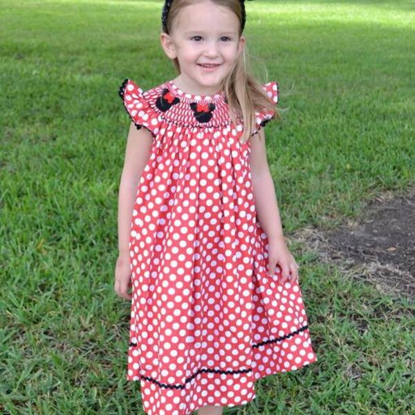 Emma Mint Smocked Bishop Dress Sheep main image 1