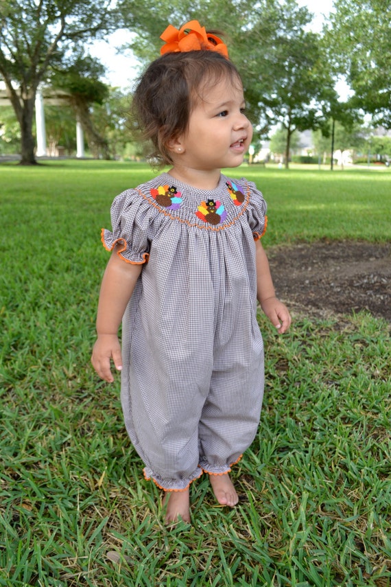 smocked thanksgiving baby girl