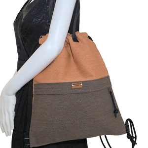 Drawstring canvas backpack