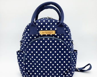 polka dot backpack purse