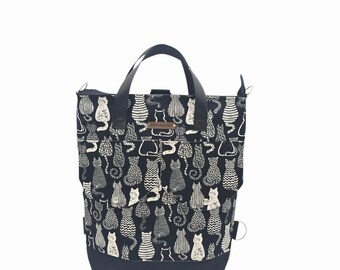 Snap vorne 3-Wege-Cabrio-Rucksack: Crossbody-Handtasche