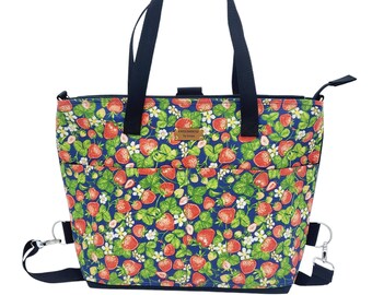 Strawberry Canvas Wandelbare Tasche : Schulter, Crossbody, Rucksack