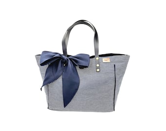 Big bow/shoulder canvas bag