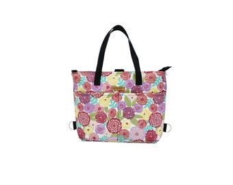 Flamingo Print Wandelbare Canvastasche : Rucksack, Crossbody, Handtasche