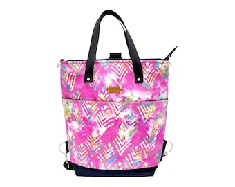 Handmade Cabrio Rucksack: Crossbody Handtasche mit Taschen