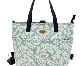 Geteilt / 3-fach Cabrio / Canvastasche / Umhängetasche / Handtasche / Rucksack