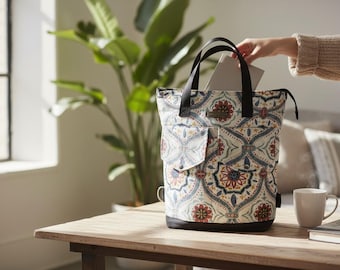 Wandelbarer Canvas-Rucksack: Crossbody-Handtasche mit Eulen-Print