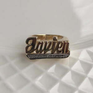 Personalized Large Size Name Ring in Real 10K & 14K Gold