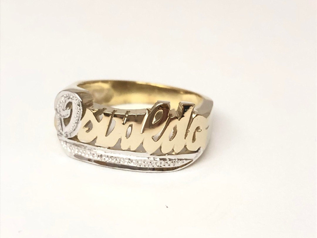 Personalized Sterling Silverround Face Design Name Ring - Etsy