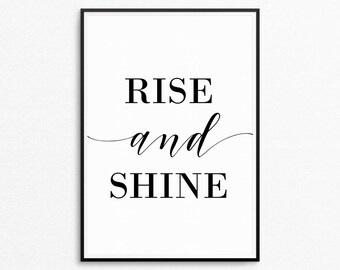 rise and shine monochrome print bedroom monochrome prints bedroom quotes printable rise and shine quote poster digital download - Bedroom Quotes rise and shine monochrome print bedroom monochrome prints bedroom quotes printable rise and shine quote poster digital download - Bedroom Quotes