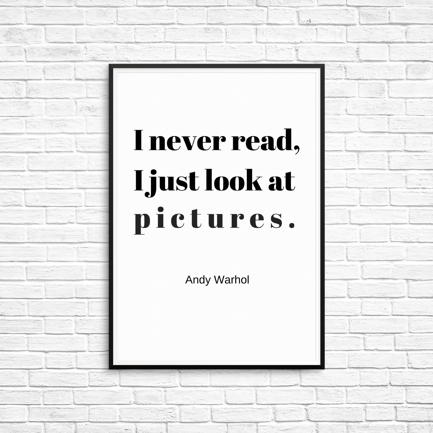 andy warhol i never read poster andy warhol i never read poster