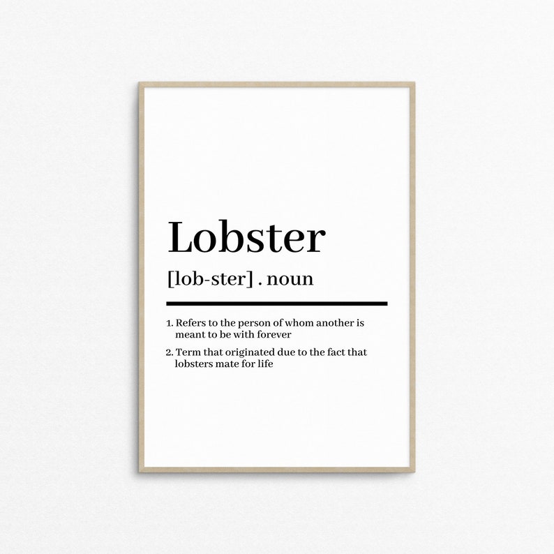 Lobster Definition Friends Printable Quote Print TV Show Etsy