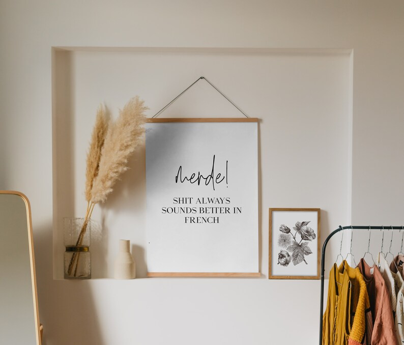 French Quote Print Merde Shit Always Sounds Better in French Etsy