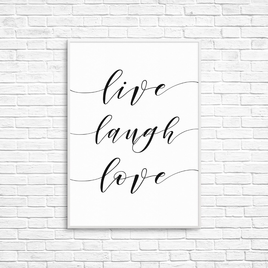 Live Laugh Love Quote Inspirational quote print Black and Etsy