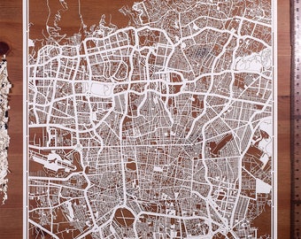 PAPER CUT MAP Washington D.C Paper Art Original Design IDEAL GIFTS 12 12In.