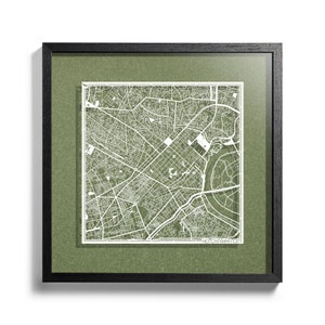 Ho Chi Minh Stadt (Saigon) / Hanoi Papier geschnitten Karte 3D mit Rahmen, Geschenk Box, 4 Hintergrundfarben, Paper Art, mit Rahmen, Paper Art,