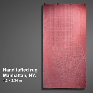 Handgetuft vloerkleed Manhattan, NY. 120 × 234 cm Roze, 100% Nieuw-Zeelandse wol, Kleur en maat kunnen worden aangepast Urban Fabric vloerkleed
