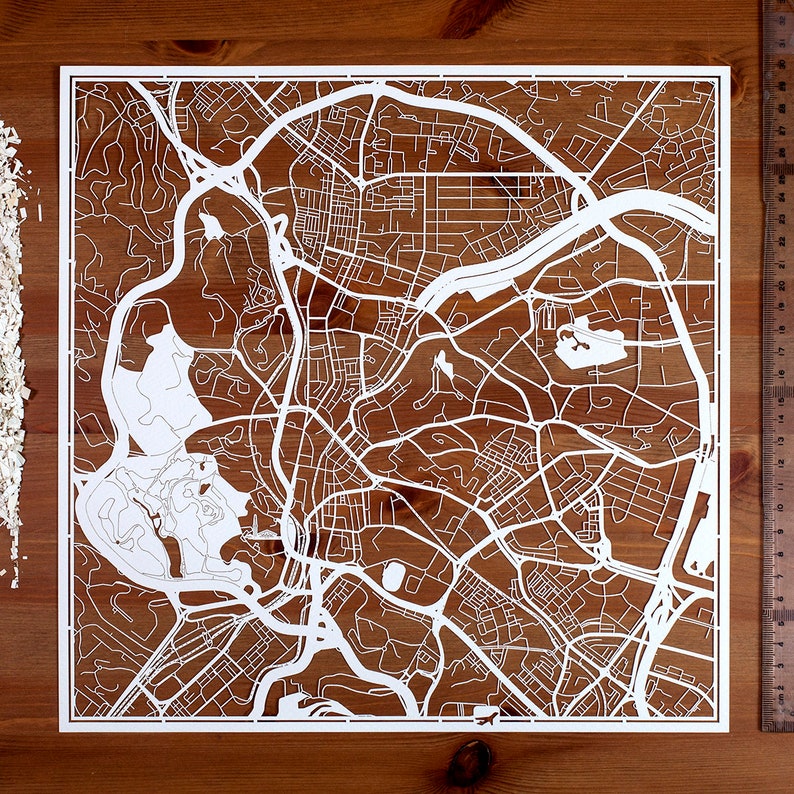Singapore / Kuala Lumpur Paper Cut Map 1212 In. Paper Art - Etsy