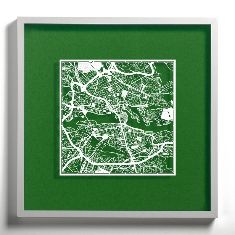 Paper cut map Stockholm 1212 In. Paper Art IDEAL GIFTS image 4