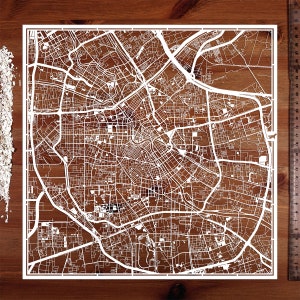 Tianjin /  Baoding Paper cut map, 12×12 In. Paper Art  IDEAL GIFTS