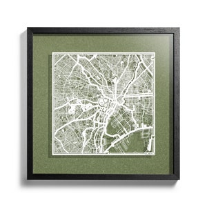 Carte de Tokyo en papier découpé, encadré en 3D, 45 x 40 cm, dans un coffret cadeau, 4 couleurs de fond, auto-changement, art du papier, CADEAUX IDÉAUX