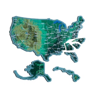 USA Puzzle Magnete | Schwierige Rätsel für Erwachsene & Jugendliche | 29 Teile Acryl-Puzzle, Landkarte Kühlschrankmagnet