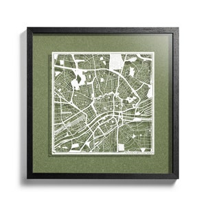 Mapa recortado en papel de Frankfurt am Main, enmarcado en 3D, 18 x 18 pulgadas, en caja de regalo, 4 colores de fondo, cambia automáticamente, arte en papel, REGALOS IDEALES