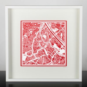 Paper cut map Vienna 1212 In. Paper Art IDEAL GIFTS image 3