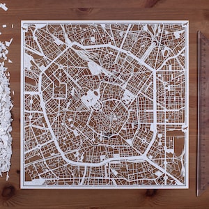 Papiergesneden kaart Milaan 12 x 12 inch Papierkunst IDEALE CADEAUS