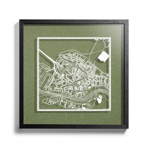 Carte de Venise / Florence, encadrée en 3D, 18 x 18 pouces, dans une boîte cadeau, 4 couleurs d'arrière-plan, auto-changement, Art du papier, CADEAUX IDÉAUX