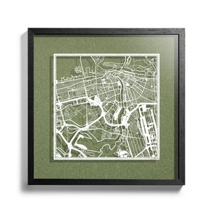 Dubai / Abu Dhabi Paper cut map, 3D framed 18x18 inches, Gift Boxed, 4 Background Color, self-Changing, Paper Art, IDEAL GIFTS
