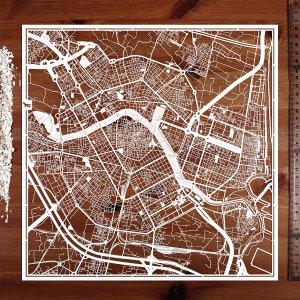Papierschnitt Landkarte Bali 30×30 Inch. Paper Art IDEALE GESCHENKE