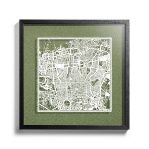 Paper cut map Tehran, 3D framed 18x18 inches, Gift Boxed, 4 Background Color, self-Changing, Paper Art, IDEAL GIFTS