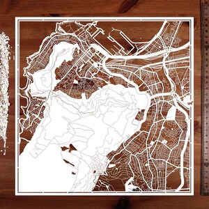 Cape Town, Johannesburg, Landkarte Papierschnitt 12×30 Inch. Paper Art IDEALE GESCHENKE
