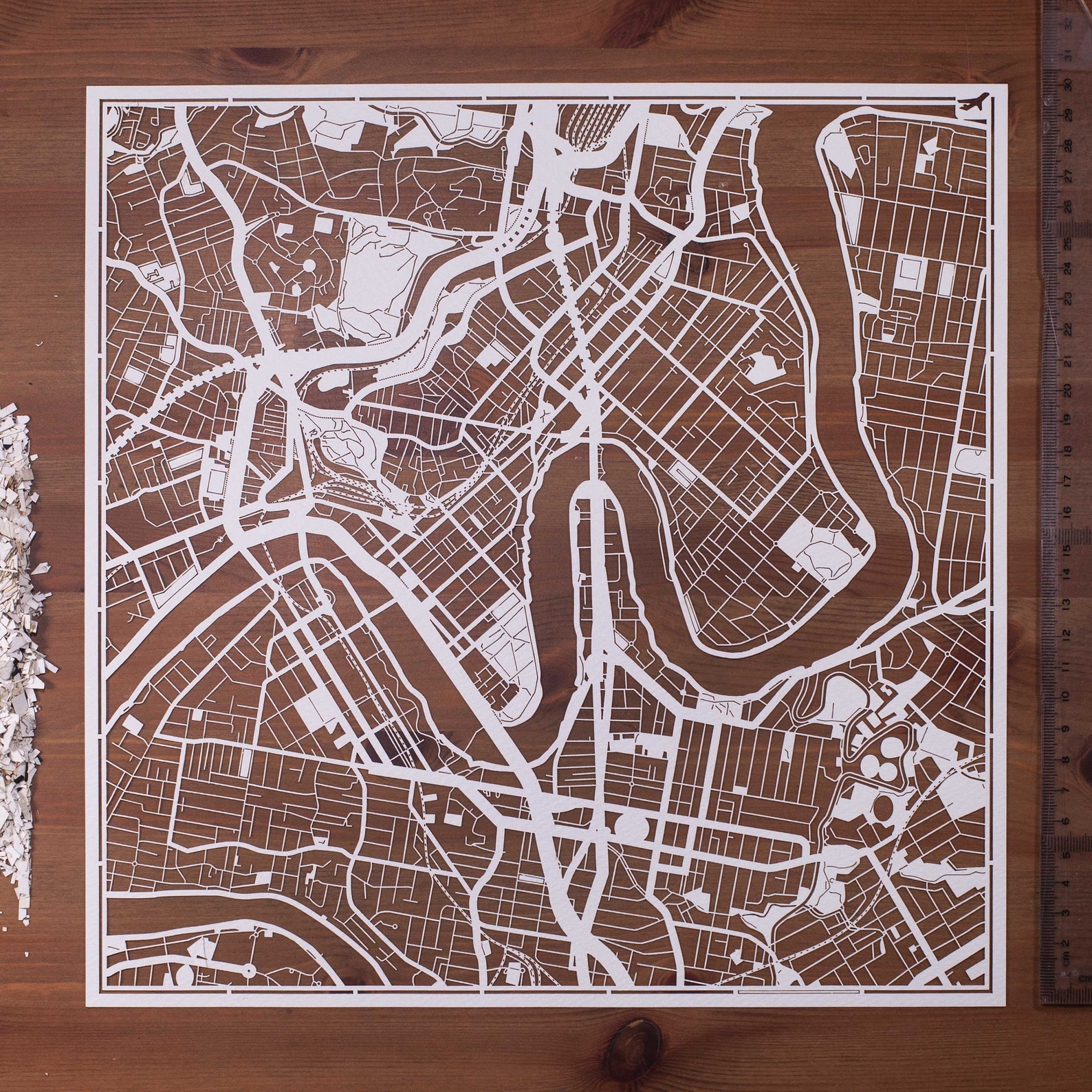 Sydney /brisbane Paper Cut Map 12×12 In. Paper Art IDEAL GIFTS - Etsy