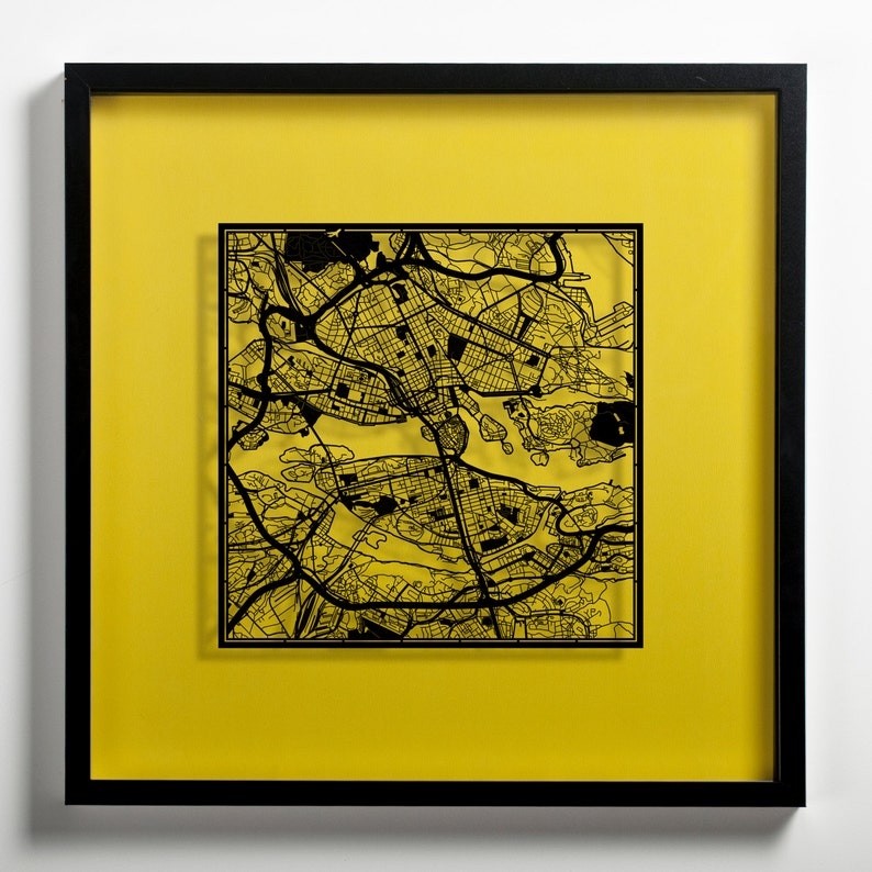 Paper cut map Stockholm 1212 In. Paper Art IDEAL GIFTS image 5