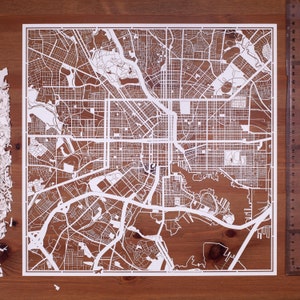 Paper cut map Baltimore 12×12 In. Paper Art  IDEAL GIFTS