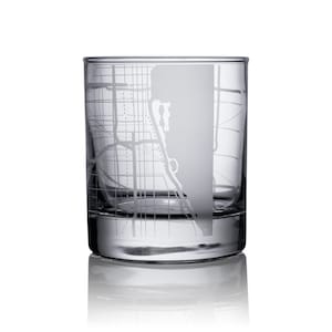 Vaso de whisky con mapa de Chicago, vaso de grabado de 10,5 oz
