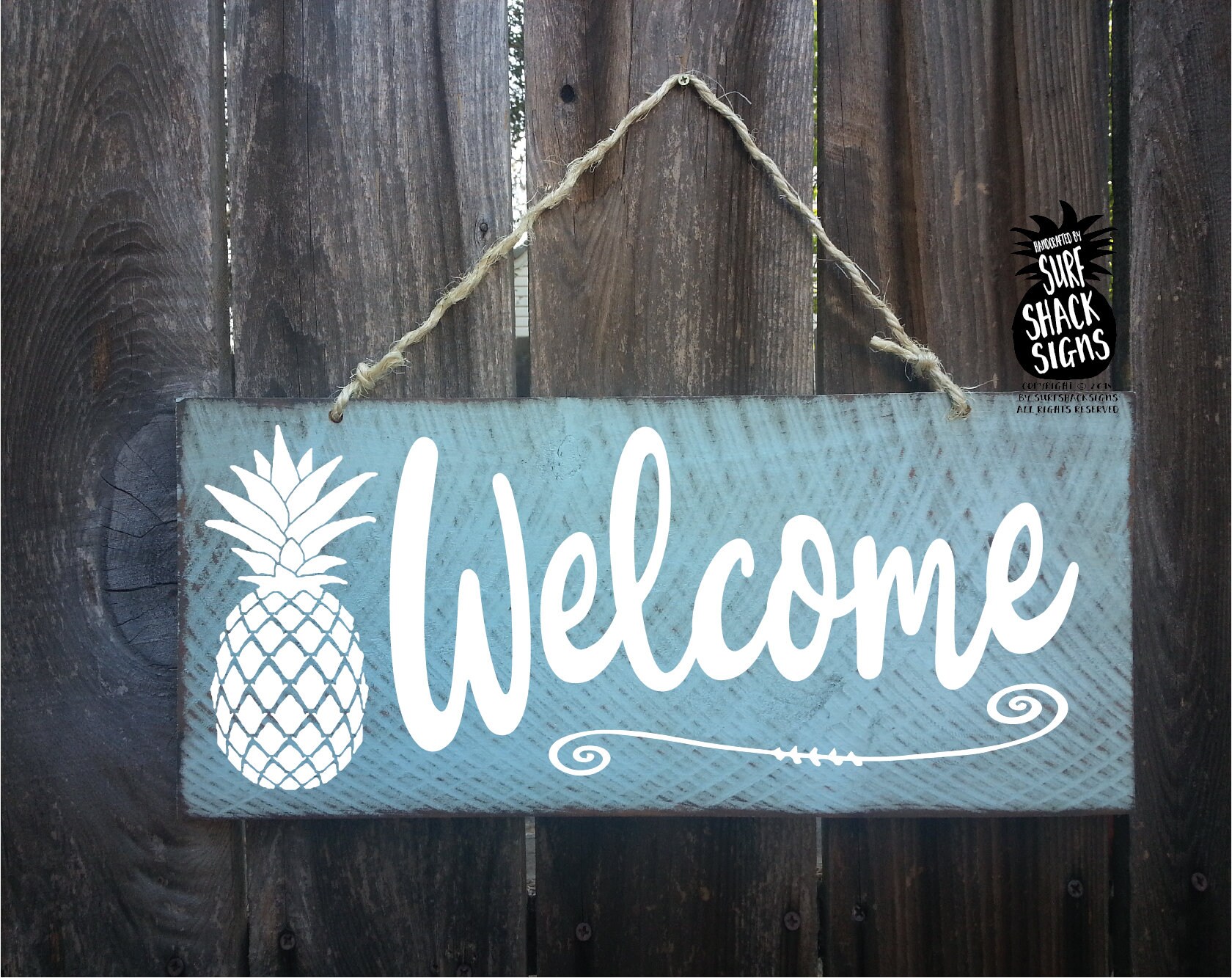 Front Door Welcome Sign Pineapple Beach Sign Beach House Decor Etsy