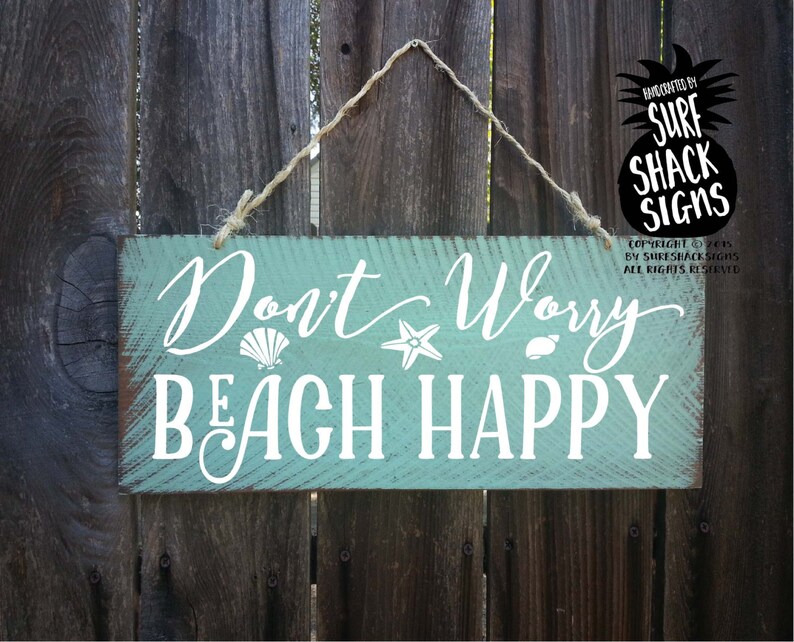 Dont worry beach happy beach sign beach decor beach  etsy Dont worry beach happy beach sign beach decor beach  etsy