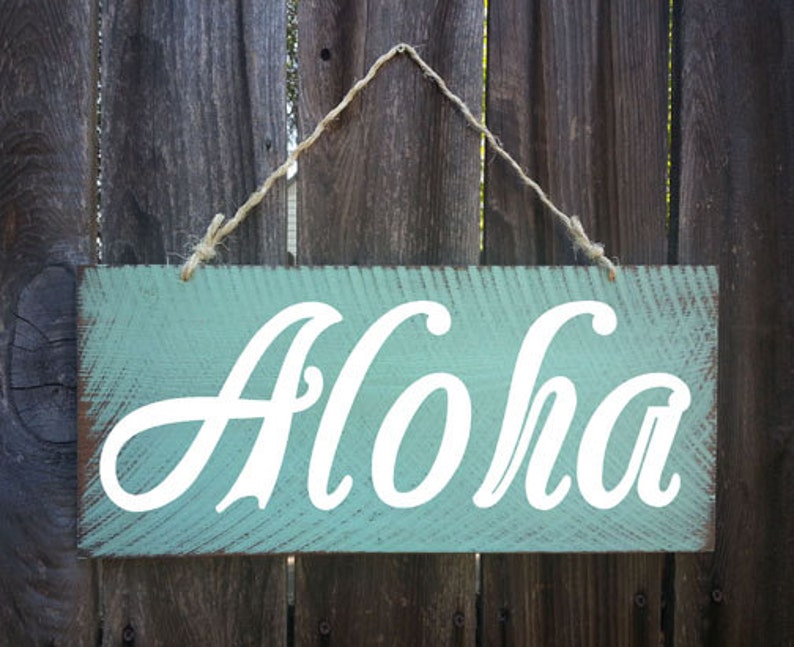 Aloha Sign Hawaiian Decor Beach Sign Beach House Decor Etsy